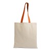 Shopper en coton naturel 135 g/m2, anses longues colorées