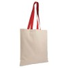Shopper en coton naturel 135 g/m2, anses longues colorées