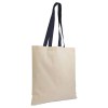 Shopper en coton naturel 135 g/m2, anses longues colorées