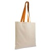 Shopper en coton naturel 135 g/m2, anses longues colorées