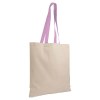Shopper en coton naturel 135 g/m2, anses longues colorées