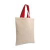 Shopper mini en coton naturel 135 g/m2, anses courtes colorées