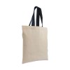 Shopper mini en coton naturel 135 g/m2, anses courtes colorées
