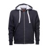 Sweat homme à fermeture éclair 60% coton, 40% polyester 20 g/m2 avec capuche et 2 poches f