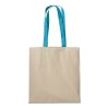 Shopper en coton naturel 220 g/m2, anses longues colorées