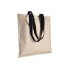 Shopper en coton naturel 220 g/m2, anses longues colorées