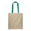 Shopper avec soufflet en coton naturel 220g/m2, anses longues colorées