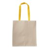 Shopper avec soufflet en coton naturel 220g/m2, anses longues colorées