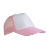 Casquette en polyester, 5 panneaux avec filet, fermeture velcro