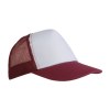 Casquette en polyester, 5 panneaux avec filet, fermeture velcro