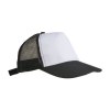 Casquette en polyester, 5 panneaux avec filet, fermeture velcro