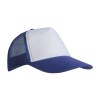Casquette en polyester, 5 panneaux avec filet, fermeture velcro