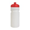 Gourde en plastique (500 ml9 blanche avec bouchon coloré (19 cm de haut pour 6,5 cm de dia