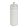 Gourde en plastique (500 ml9 blanche avec bouchon coloré (19 cm de haut pour 6,5 cm de dia
