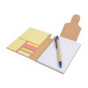 Bloc note en papier recyclé, avec stylo en carton et feuillets adhésifs