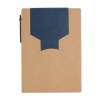 Bloc note en papier recyclé, avec stylo en carton et feuillets adhésifs