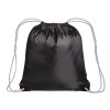 Sac à dos noir en polyester 210T, avec fermeture réglable à cordon, angles renforcés