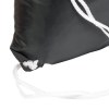 Sac à dos noir en polyester 210T, avec fermeture réglable à cordon, angles renforcés