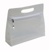Trousse de toilette en PVC transparente avec fermeture éclair et poignée (20,5x25x7,5 cm)