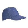 Casquette en coton épais effet jeans, 5 panneaux, fermeture velcro