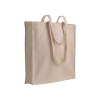 Sac shopping en coton 180 g/m2 avec anses longues et soufflet