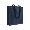 Sac shopping en coton 180 g/m2 avec anses longues et soufflet
