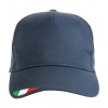 Casquette en coton, 5 panneaux avec broderie tricolore
