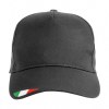 Casquette en coton, 5 panneaux avec broderie tricolore
