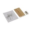 Set composé de 6 crayons en bois, taille-crayon en plastique et album, dans une boite