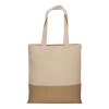 Tote-bag en coton 230g/m2, base en toile de jute, anses longues