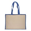 Tote-bag avec soufflet en coton 280 g/m2, détails en toile de jute, anses longues