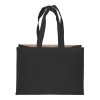 Tote-bag avec soufflet en coton 280 g/m2, détails en toile de jute, anses longues