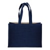 Tote-bag avec soufflet en coton 280 g/m2, détails en toile de jute, anses longues