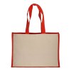 Tote-bag avec soufflet en coton 280 g/m2, détails en toile de jute, anses longues