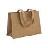 Tote-bag avec soufflet en coton 280 g/m2, détails en toile de jute, anses longues