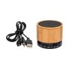 Mini haut-parleur Bluetooth V 5.0 cylindrique en bambou et ABS