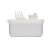 Lunch box en PP. Couverts inclus. NE CONVIENT PAS AU LAVE-VAISSELLE ET AU MICRO-ONDES
