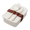 Lunch box en PP. Couverts inclus. NE CONVIENT PAS AU LAVE-VAISSELLE ET AU MICRO-ONDES