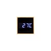Horloge réveil et display température à LED blanche, en bambou