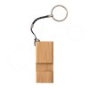 Porte-clés rectangulaire en bambou avec support porte-téléphone