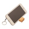 Porte-clés rectangulaire en bambou avec support porte-téléphone