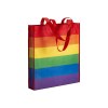 Tote bag arc-en-ciel en Rpet 80g/m2, anses longues et soufflet