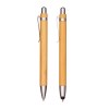 Set de deux stylos à pression en bambou, dont un avec gomme pour écran tactile