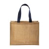 Tote bag en toile de jute, anses longues et soufflet