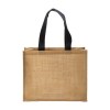 Tote bag en toile de jute, anses longues et soufflet