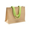 Tote bag en toile de jute, anses longues et soufflet