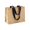 Tote bag en toile de jute, anses longues et soufflet