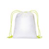 Sac à dos blanc en polyester 210 T avec fermeture à cordons et cordons colorés