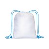 Sac à dos blanc en polyester 210 T avec fermeture à cordons et cordons colorés