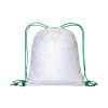 Sac à dos blanc en polyester 210 T avec fermeture à cordons et cordons colorés